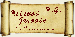 Milivoj Garović vizit kartica